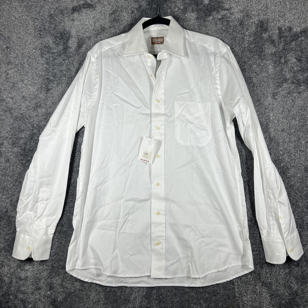 Gitman Bros Shirt Mens M White Long Sleeve Button Up Cotton Oxford Classic